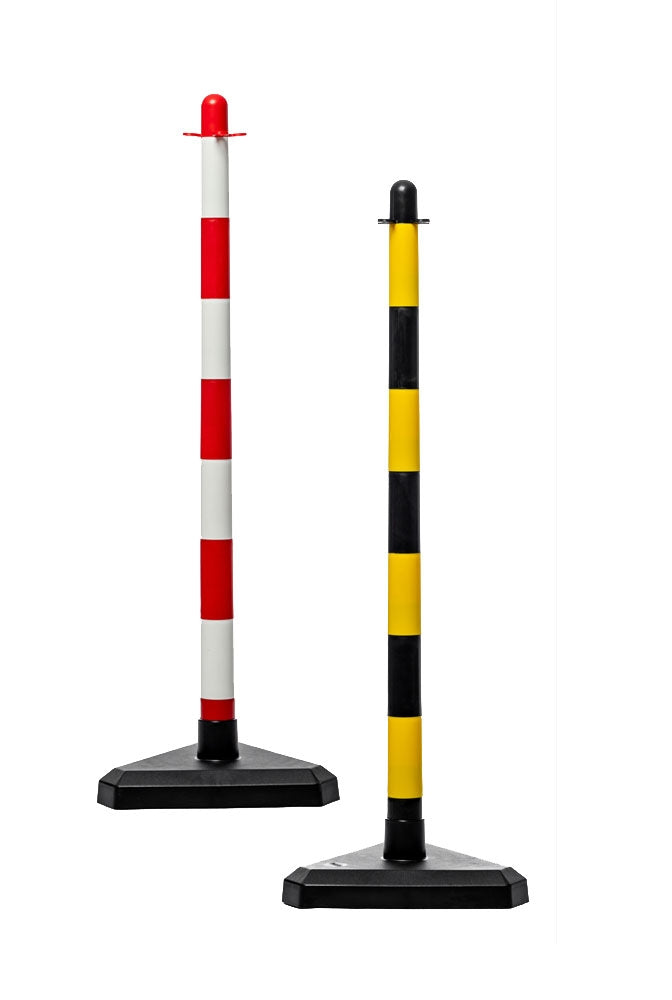 Flexibarrier Basic Kædestolpe med betonfod, 90cm høj