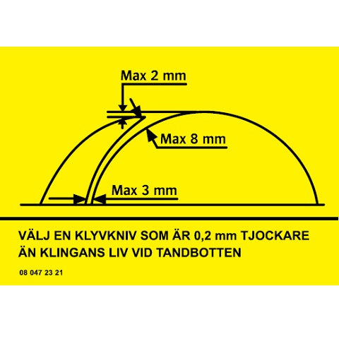 Advarselsskilt. Vælg en kløvekniv