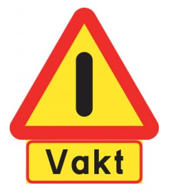 Bærbart skilt. Vagt.