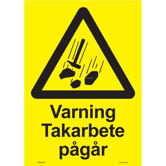 Advarselsskilt. Advarsel tagarbejde