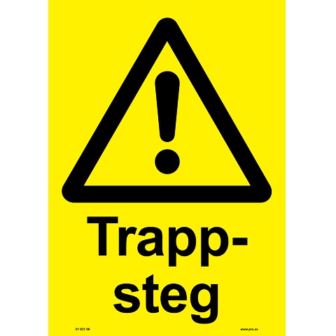 Advarselsskilt. Advarsel! Trappetrin