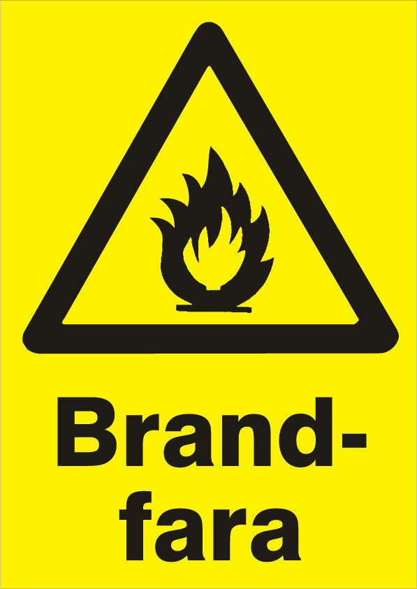 Advarselsskilt. Brandfare