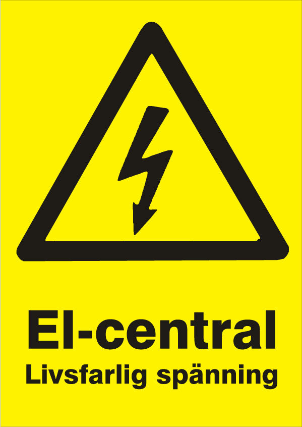 Advarselsskilt. El-central