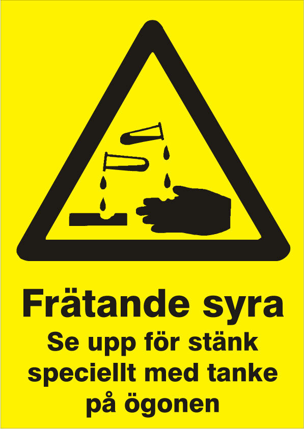 Advarselsskilt. Ætsende syre