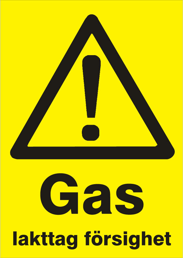 Advarselsskilt - "Gas - Udvis forsigtighed"