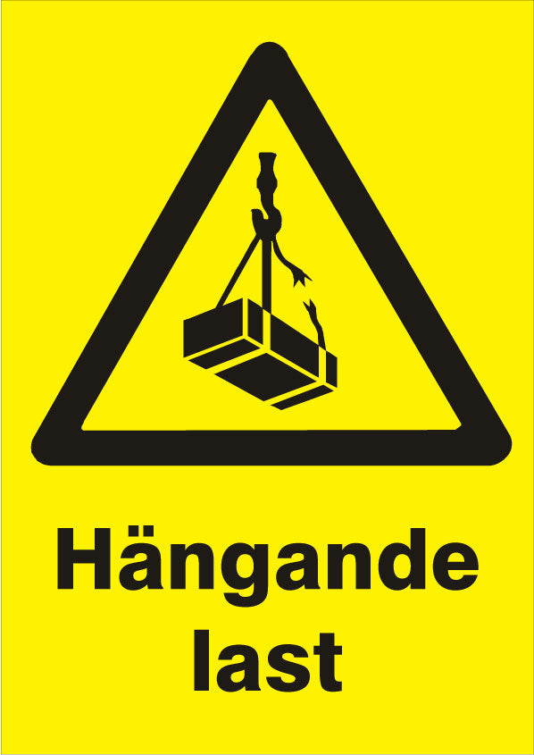 Advarselsskilt. Hængende last
