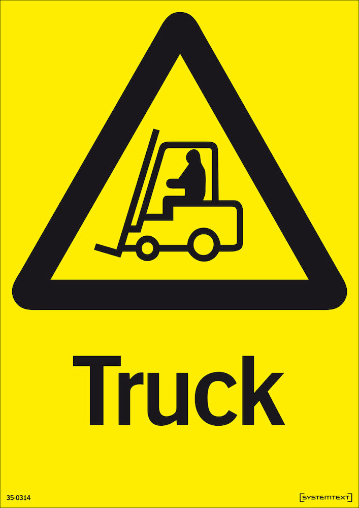 Advarselsskilt. Advarsel om gaffeltruck