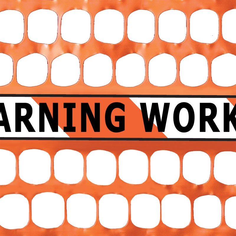 Orange Sikkerhedshegn i plast - KAN TILPASSES - (Trykt tekst og logo)